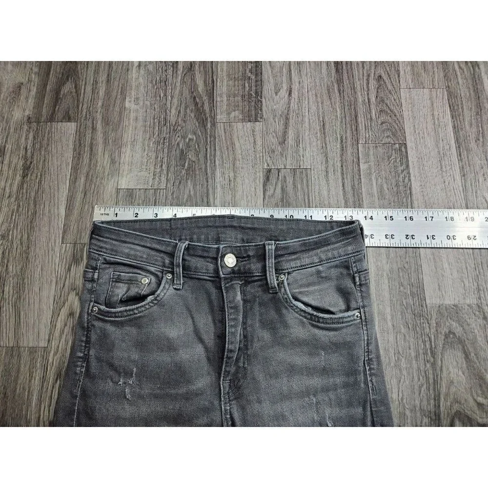 (3/$35) &Denim By H&M Size 28‎ Skinny Ankle Regular Waist Distressed Grey Jeans